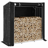 Haardhoutrek Met Regenhoes 200,5X41X110,5 Cm Staal