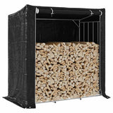 Haardhoutrek Met Regenhoes 200,5X41X110,5 Cm Staal