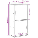 Bijzetkast Odda 40X24X79 Cm Massief Grenenhout