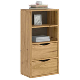 Bijzetkast Met Lades Odda 40X24X79 Cm Massief Grenenhout
