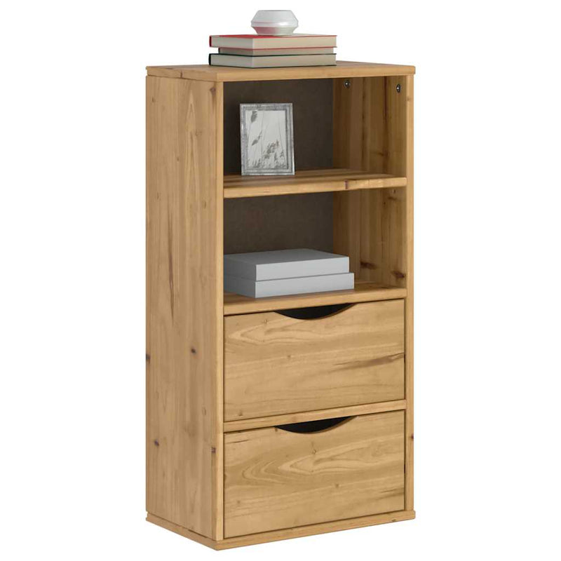 Bijzetkast Met Lades Odda 40X24X79 Cm Massief Grenenhout