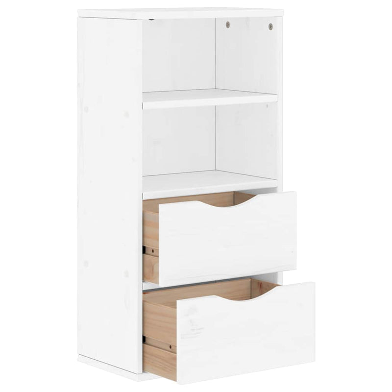 Bijzetkast Met Lades Odda 40X24X79 Cm Massief Grenenhout
