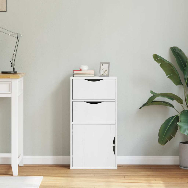 Bijzetkast Met Lades Odda 40X24X79 Cm Massief Grenenhout