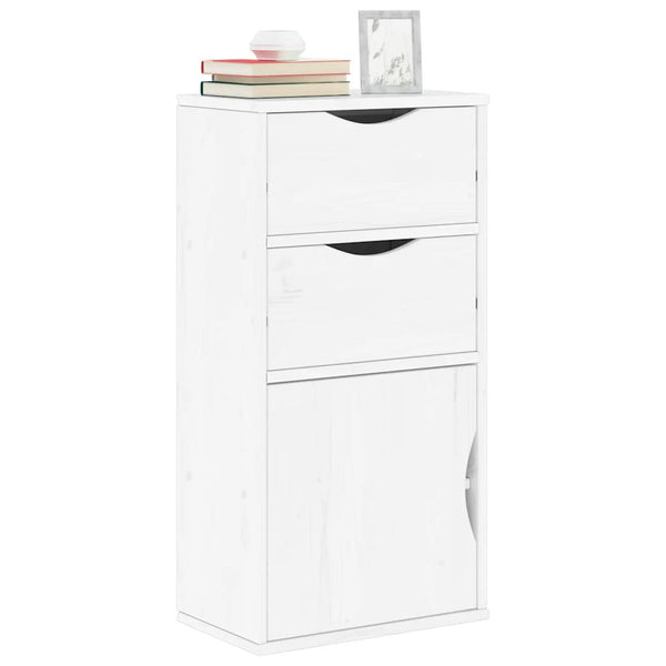 Bijzetkast Met Lades Odda 40X24X79 Cm Massief Grenenhout