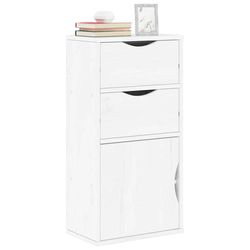 Bijzetkast Met Lades Odda 40X24X79 Cm Massief Grenenhout