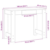 Bureau 100X45X75 Cm Bewerkt Hout Kleurig