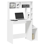 Bureau Met Schappen 100X45X140 Cm Bewerkt Hout Artisanaal Eiken