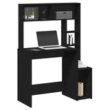 Bureau Met Schappen 100X45X140 Cm Bewerkt Hout Artisanaal Eiken