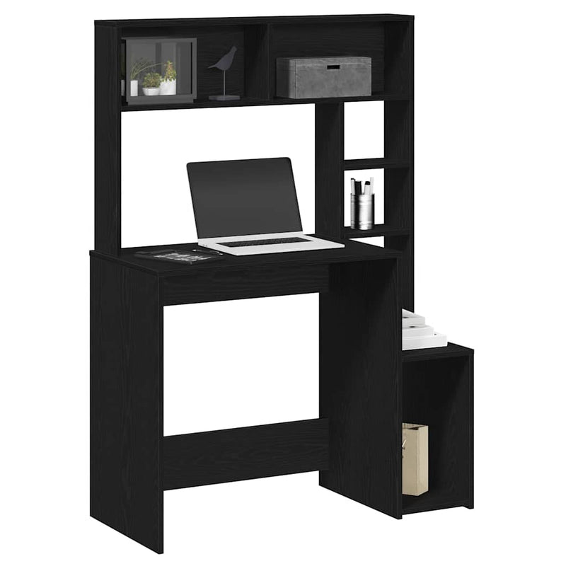 Bureau Met Schappen 100X45X140 Cm Bewerkt Hout Artisanaal Eiken