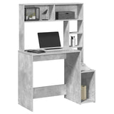 Bureau Met Schappen 100X45X140 Cm Bewerkt Hout Artisanaal Eiken