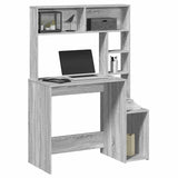 Bureau Met Schappen 100X45X140 Cm Bewerkt Hout Artisanaal Eiken
