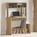 Bureau Met Schappen 100X45X140 Cm Bewerkt Hout Artisanaal Eiken