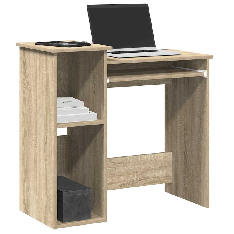 Bureau Met Schappen 84X40X78 Cm Bewerkt Hout Bruineikenkleur