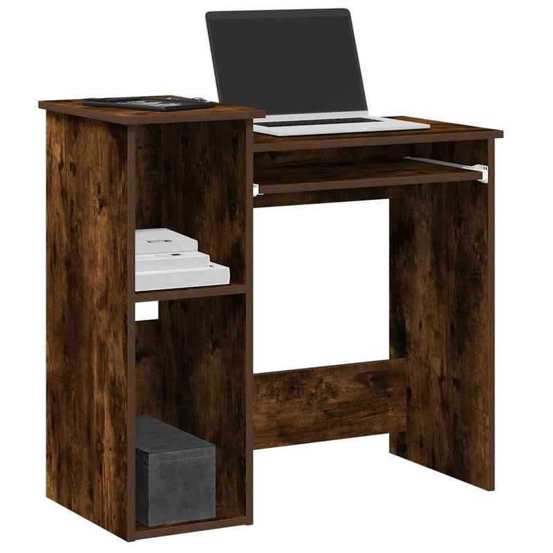 Bureau Met Schappen 84X40X78 Cm Bewerkt Hout Bruineikenkleur