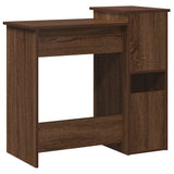 Bureau Met Schappen 84X40X78 Cm Bewerkt Hout Bruineikenkleur