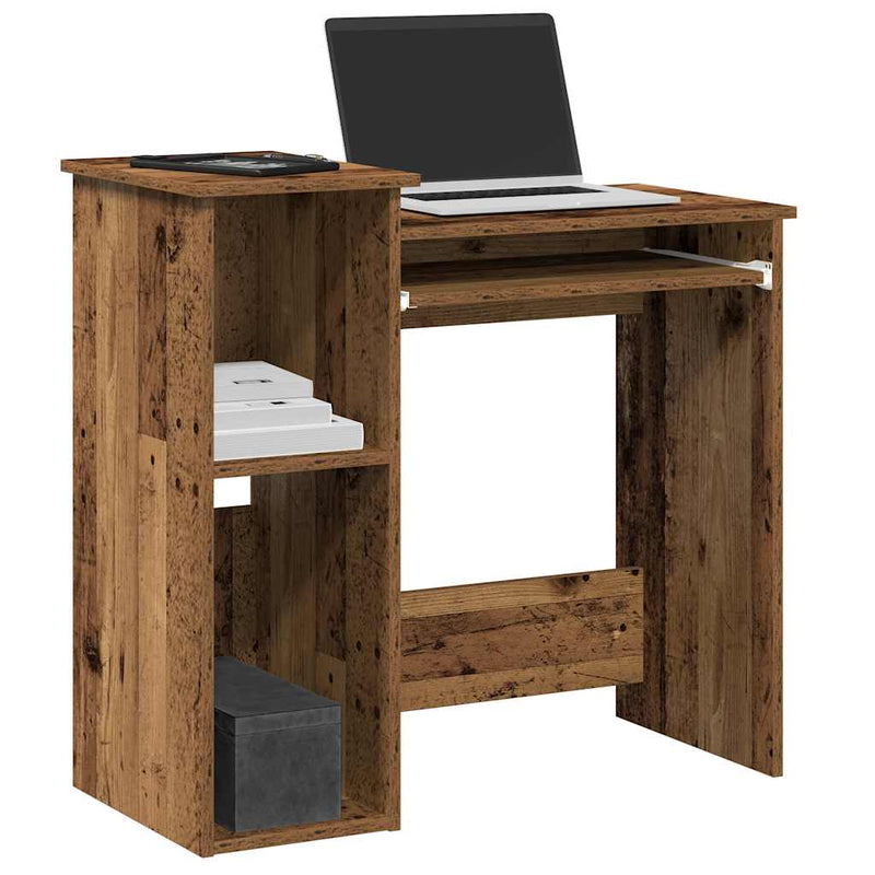 Bureau Met Schappen 84X40X78 Cm Bewerkt Hout Bruineikenkleur