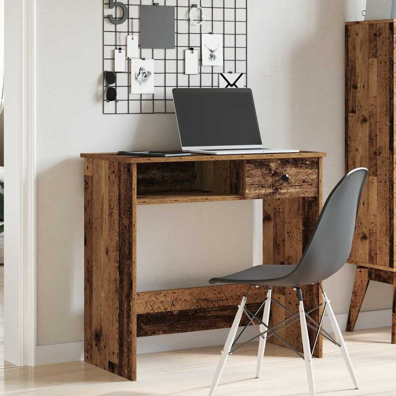 Bureau 80X40X75 Cm Bewerkt Hout Kleurig