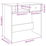 Bureau 80X40X75 Cm Bewerkt Hout Kleurig