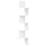 Hoekwandschap 32X32X127,5 Cm Bewerkt Hout Wit