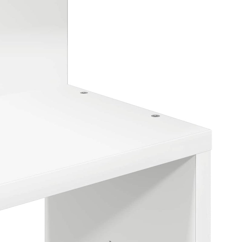 Hoekwandschap 32X32X127,5 Cm Bewerkt Hout Wit