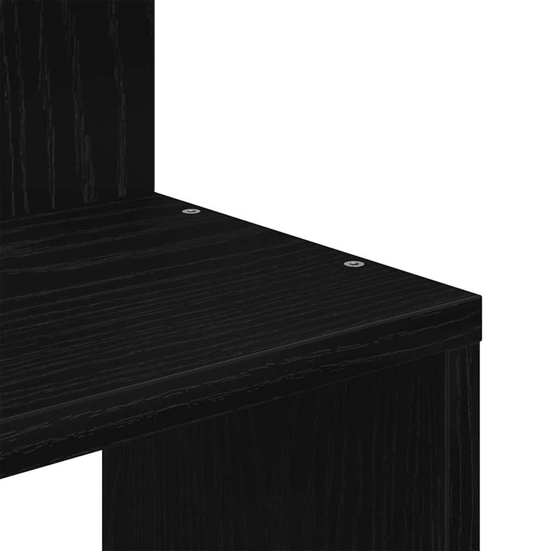 Hoekwandschap 32X32X127,5 Cm Bewerkt Hout Zwart