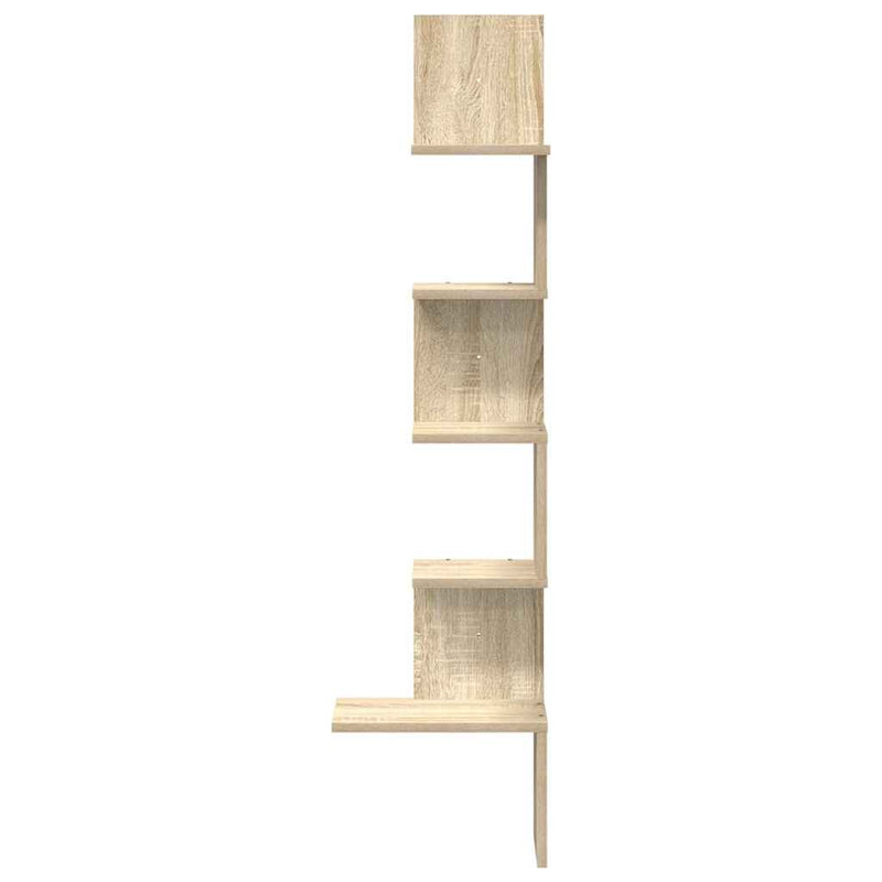 Hoekwandschap 32X32X127,5 Cm Bewerkt Hout Kleurig Sonoma Eiken
