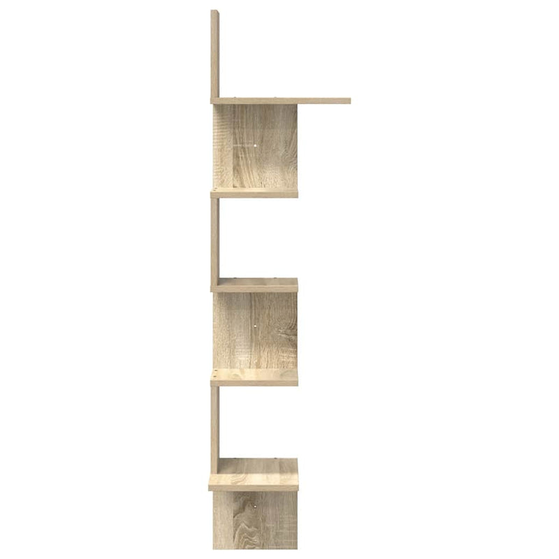 Hoekwandschap 32X32X127,5 Cm Bewerkt Hout Kleurig Sonoma Eiken