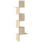 Hoekwandschap 32X32X127,5 Cm Bewerkt Hout Kleurig Sonoma Eiken