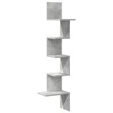 Hoekwandschap 32X32X127,5 Cm Bewerkt Hout Betongrijs