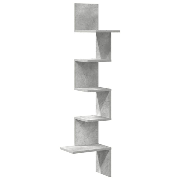 Hoekwandschap 32X32X127,5 Cm Bewerkt Hout Betongrijs