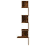 Hoekwandschap 32X32X127,5 Cm Bewerkt Hout Kleurig Gerookt Eiken