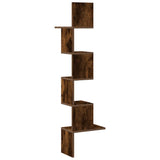 Hoekwandschap 32X32X127,5 Cm Bewerkt Hout Kleurig Gerookt Eiken