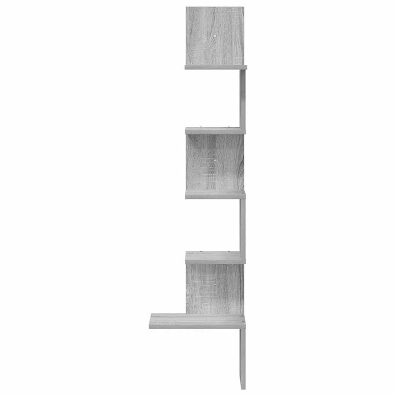 Hoekwandschap 32X32X127,5 Cm Bewerkt Hout Eiken Grijs Sonoma