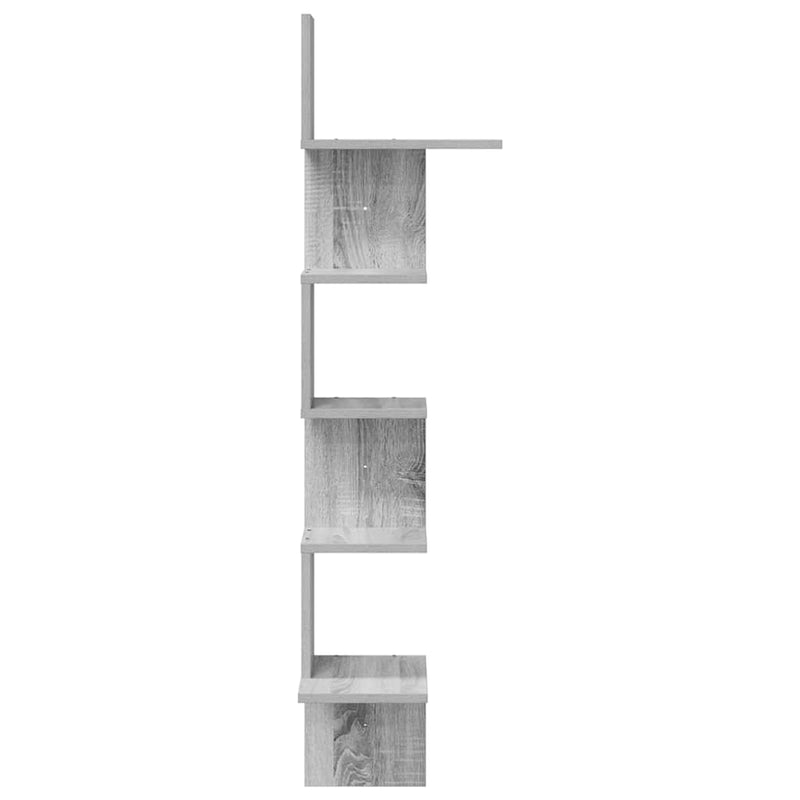Hoekwandschap 32X32X127,5 Cm Bewerkt Hout Eiken Grijs Sonoma