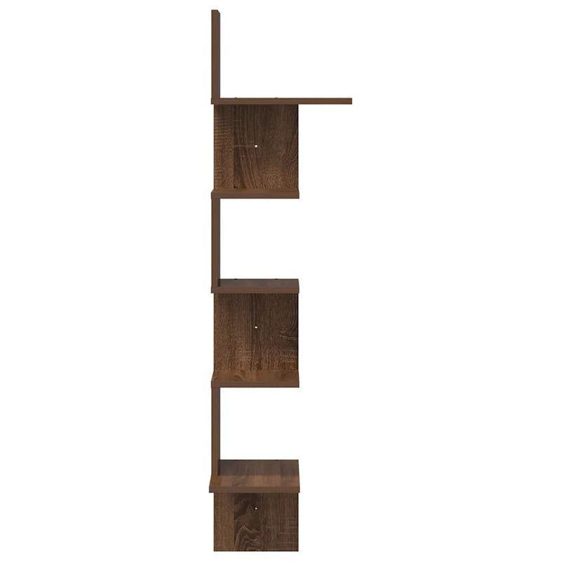 Hoekwandschap 32X32X127,5 Cm Bewerkt Hout Ig Bruin Eikenkleur