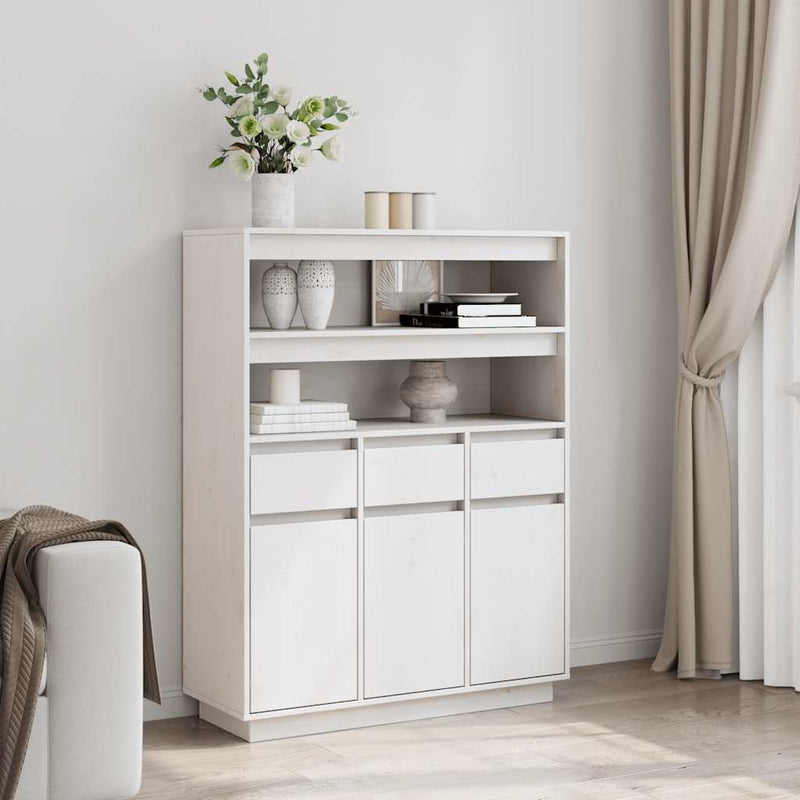 Hoge Kast 89X34X116,5 Cm Massief Grenenhout