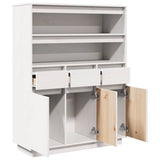 Hoge Kast 89X34X116,5 Cm Massief Grenenhout