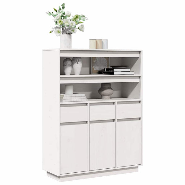 Hoge Kast 89X34X116,5 Cm Massief Grenenhout