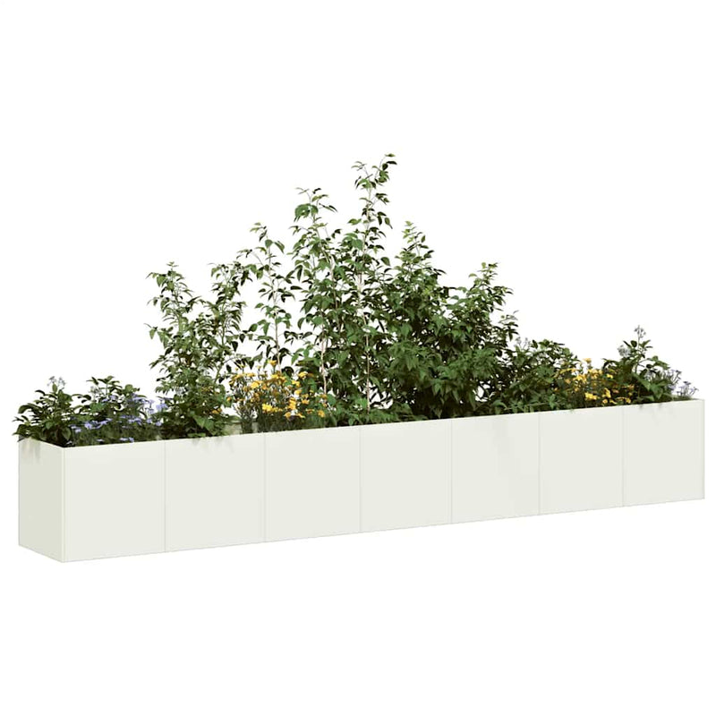 Plantenbak 280X40X40 Cm Koudgewalst Staal Wit