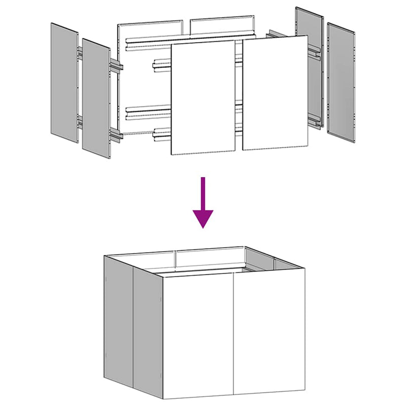 Plantenbak Staal Zwart Staal/Zwart