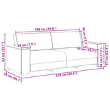 Bankstel Met Kussen 3 Pcs 220 X 78 X 84 Cm Stof