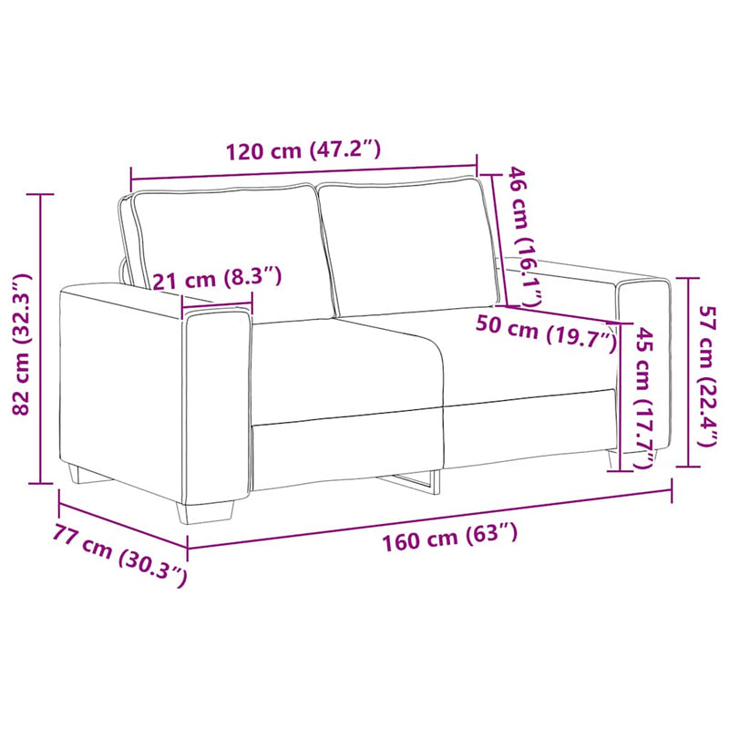 2-Delige Loungeset Met Kussens Stof