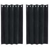 Gordijnen Met Gordijnen 2 Pcs Fluweel Zwart