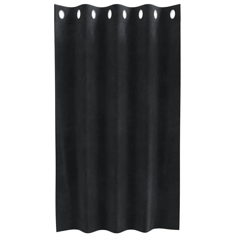 Gordijnen Met Gordijnen 2 Pcs Fluweel Zwart