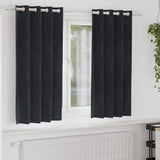 Gordijnen Met Gordijnen 2 Pcs Fluweel Zwart