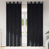 Gordijnen Met Gordijnen 2 Pcs Fluweel Zwart
