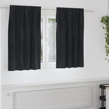 Gordijnen Met Gordijnen 2 Pcs Fluweel Zwart