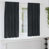 Gordijnen Met Gordijnen 2 Pcs Fluweel Zwart
