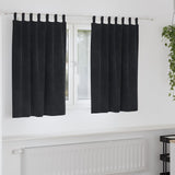 Gordijnen Met Gordijnen 2 Pcs Fluweel Zwart