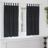 Gordijnen Met Gordijnen 2 Pcs Fluweel Zwart